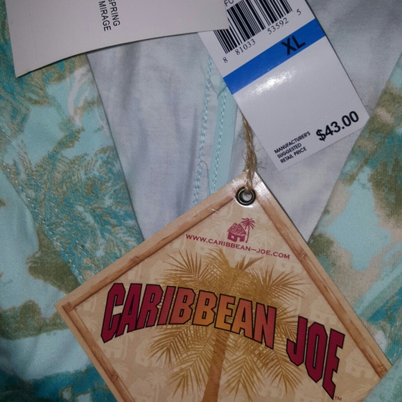 Caribbean Joe Blue Tropical Palm Stretch Blazer - Picture 4 of 6